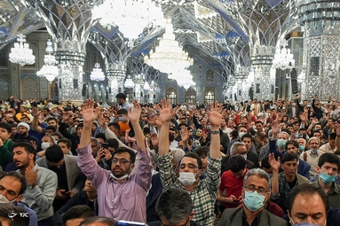 مراسم وداع با پیکر روحانی شهید «محمد صادق دارایی» - حرم مطهر رضوی