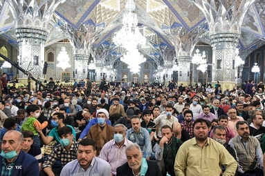 مراسم وداع با پیکر روحانی شهید «محمد صادق دارایی» - حرم مطهر رضوی