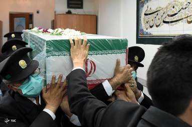 مراسم وداع با پیکر روحانی شهید «محمد صادق دارایی» - حرم مطهر رضوی