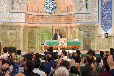 مراسم وداع با پیکر روحانی شهید «محمد صادق دارایی» - حرم مطهر رضوی