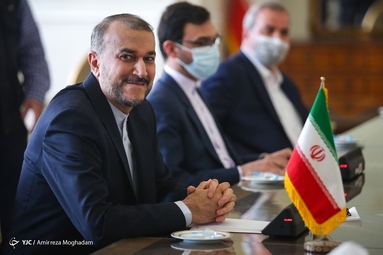 دیدار محمد الحلبوسی رئیس پارلمان عراق با حسین امیرعبداللهیان وزیر امورخارجه