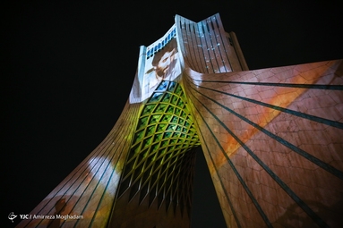 نورپردازی سه بعدی به مناسبت سالروز آزادسازی خرمشهر - برج آزادی