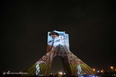 نورپردازی سه بعدی به مناسبت سالروز آزادسازی خرمشهر - برج آزادی