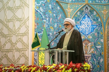 آیین خطبه‌خوانی خادمان به مناسبت میلاد حضرت معصومه(س)