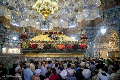 آیین خطبه‌خوانی خادمان به مناسبت میلاد حضرت معصومه(س)