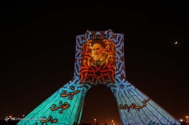 نور پردازی سه بعدی به مناسبت سالروز ارتحال امام خمینی (ره)