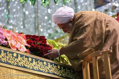 گل آرایی ضریح مطهر رضوی به مناسبت دهه کرامت