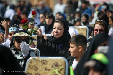 مراسم تشییع و خاکسپاری پیکر‌های دو شهید گمنام دفاع مقدس - مجموعه ورزشی انقلاب تهران