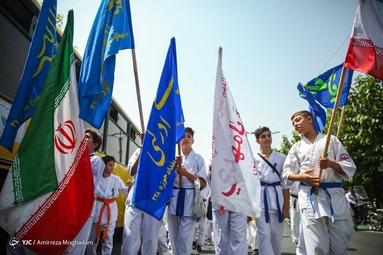 مراسم تشییع و خاکسپاری پیکر‌های دو شهید گمنام دفاع مقدس - مجموعه ورزشی انقلاب تهران