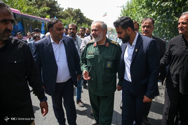 مراسم تشییع و خاکسپاری پیکر‌های دو شهید گمنام دفاع مقدس - مجموعه ورزشی انقلاب تهران