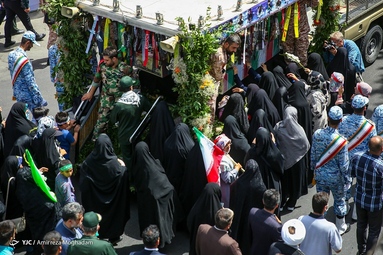 مراسم تشییع و خاکسپاری پیکر‌های دو شهید گمنام دفاع مقدس - مجموعه ورزشی انقلاب تهران