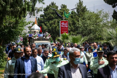 مراسم تشییع و خاکسپاری پیکر‌های دو شهید گمنام دفاع مقدس - مجموعه ورزشی انقلاب تهران