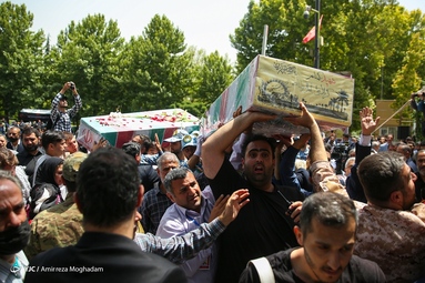 مراسم تشییع و خاکسپاری پیکر‌های دو شهید گمنام دفاع مقدس - مجموعه ورزشی انقلاب تهران