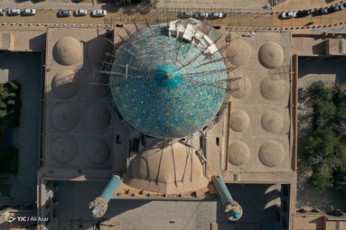 بازسازی غیر اصولی و اعوجاج در گنبد مسجد امام (ره) - اصفهان