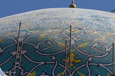 بازسازی غیر اصولی و اعوجاج در گنبد مسجد امام (ره) - اصفهان