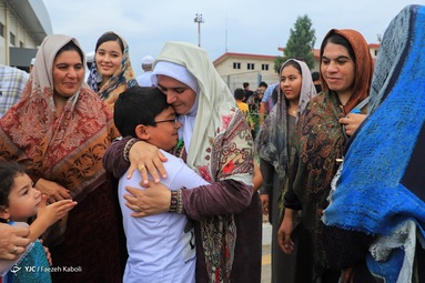 ورود نخستین گروه از حجاج بیت الله الحرام ترکمن استان گلستان - فرودگاه بین المللی شهدای گرگان