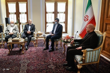 دیدار دبیرکل جنبش جهاد اسلامی فلسطین با رئیس مجلس