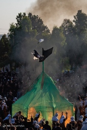 خیمه سوزان و نخل برداری عصر عاشورا - سرخه سمنان