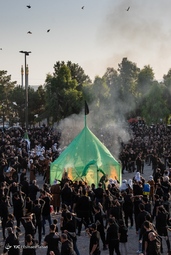 خیمه سوزان و نخل برداری عصر عاشورا - سرخه سمنان