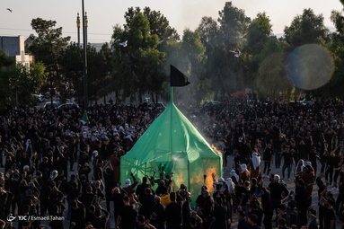 خیمه سوزان و نخل برداری عصر عاشورا - سرخه سمنان
