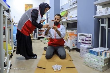 خدمت رسانی هلال احمر در اجتماع بزرگ اربعین حسینی
