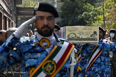 مراسم تشییع و خاکسپاری پیکر شهید گمنام در سازمان ثبت احوال کشور