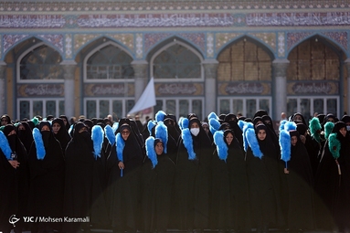 صبحگاه مشترک نیرو‌های نظامی در مسجد مقدس جمکران