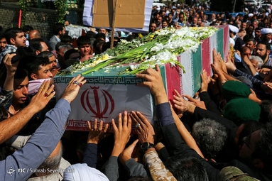 تشییع پیکر مطهر شهید مدافع امنیت سلمان امیر احمدی در تهران