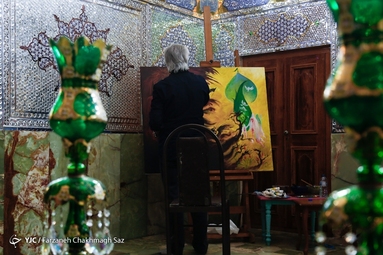 کارگاه عملی «قرمز پررنگ» با هدف نقاشی یادمان شهدای شاهچراغ در شیراز