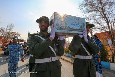 مراسم استقبال از ۲ شهید گمنام دوران دفاع مقدس در همدان