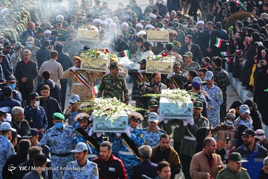مراسم استقبال از ۲ شهید گمنام دوران دفاع مقدس در همدان
