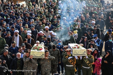 مراسم استقبال از ۲ شهید گمنام دوران دفاع مقدس در همدان