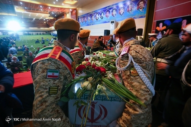 مراسم استقبال از ۲ شهید گمنام دوران دفاع مقدس در همدان