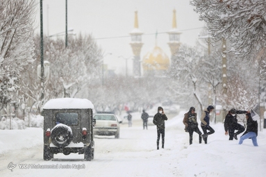 بارش برف در همدان
