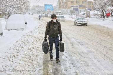 بارش برف در همدان