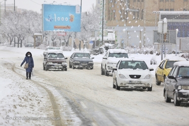 بارش برف در همدان