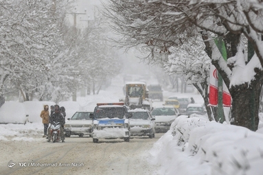 بارش برف در همدان