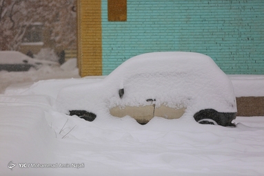 بارش برف در همدان