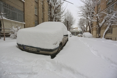 بارش برف در همدان