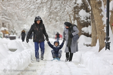 بارش برف در همدان