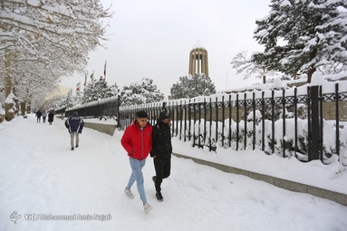 بارش برف در همدان