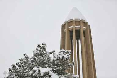 بارش برف در همدان