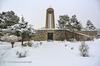 بارش برف در همدان