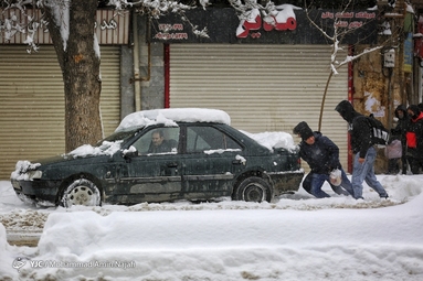 بارش برف در همدان
