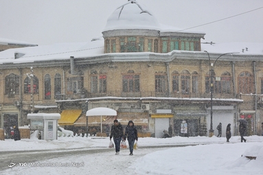 بارش برف در همدان