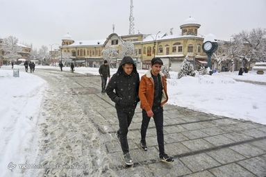 بارش برف در همدان