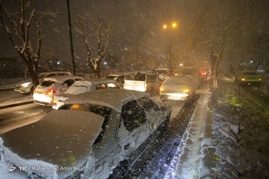 بارش برف در همدان