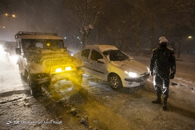 بارش برف در همدان