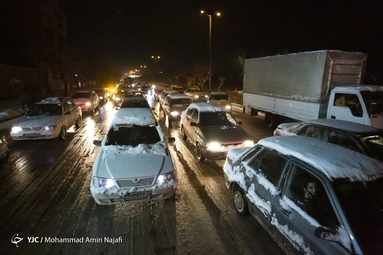 بارش برف در همدان