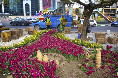زیباسازی شهر مشهد به مناسبت نوروز ۱۴۰۲